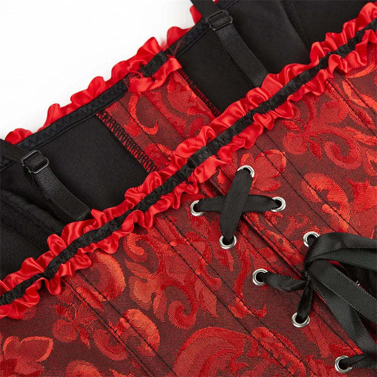 Sexy Lace-Up Overbust Corset Crop Top – Slimming Bustier Body Shaper Vest for Women, Short Torso Design (Black, White, Red)