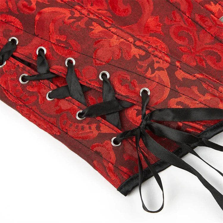 Sexy Lace-Up Overbust Corset Crop Top – Slimming Bustier Body Shaper Vest for Women, Short Torso Design (Black, White, Red)