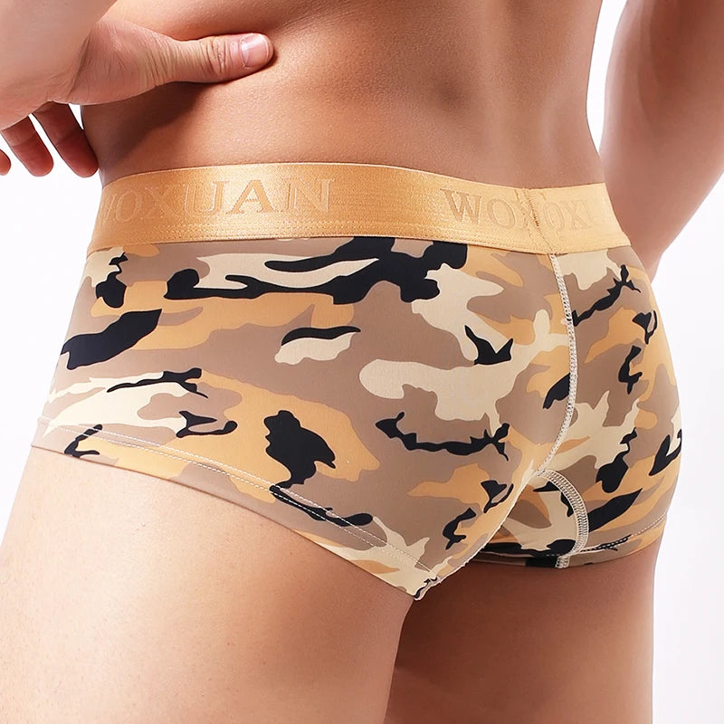 Choice of Men’s Camouflage Boxer Shorts – Tight Fit with U-Convex Pouch Sexy Underwear