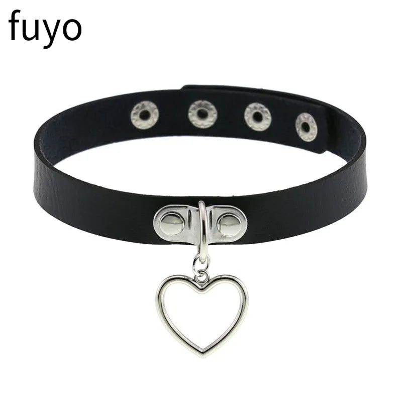 New Spike Choker Necklaces Punk Faux Leather Collar For Women Men Cool Big Rivets Studded Chocker Necklace Goth Style Accessori