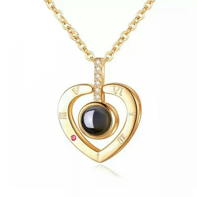 “I Love You in 100 Languages” Heart Necklace