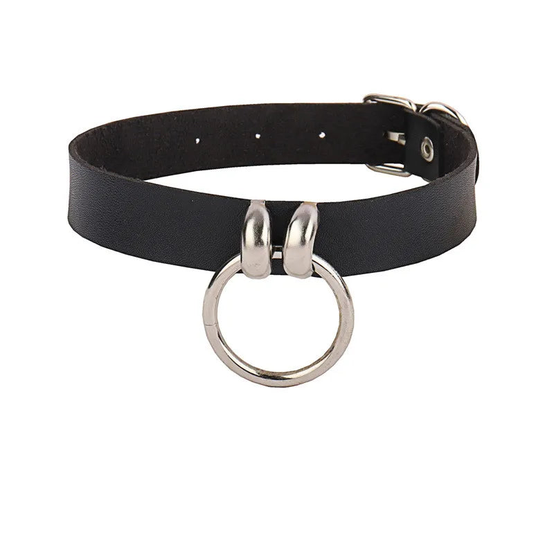 New Spike Choker Necklaces Punk Faux Leather Collar For Women Men Cool Big Rivets Studded Chocker Necklace Goth Style Accessori