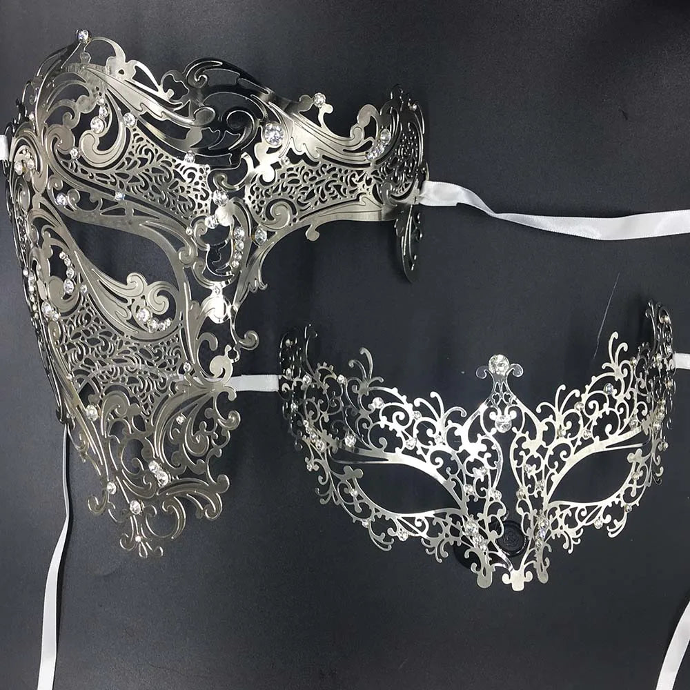 Couple Skull Venetian Masquerade Mask - Choice of colours