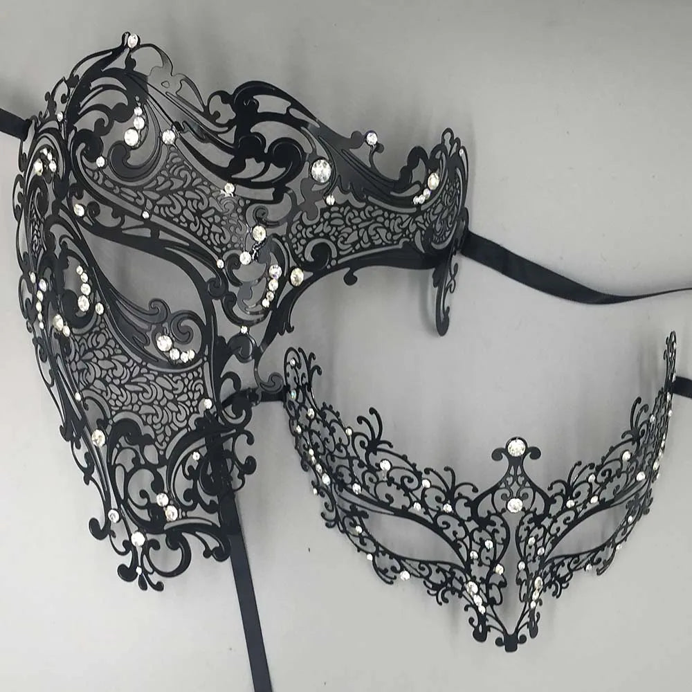 Couple Skull Venetian Masquerade Mask - Choice of colours
