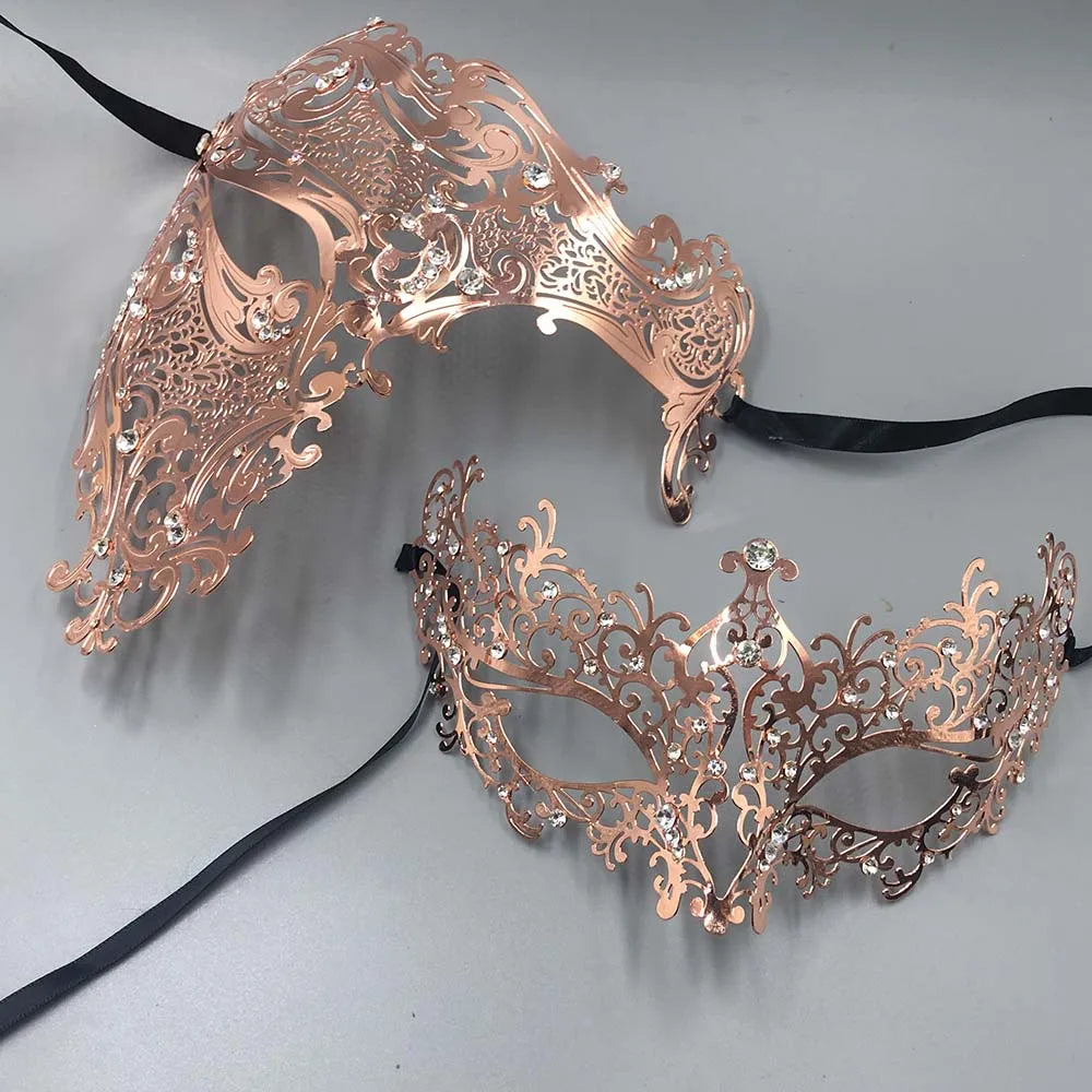 Couple Skull Venetian Masquerade Mask - Choice of colours