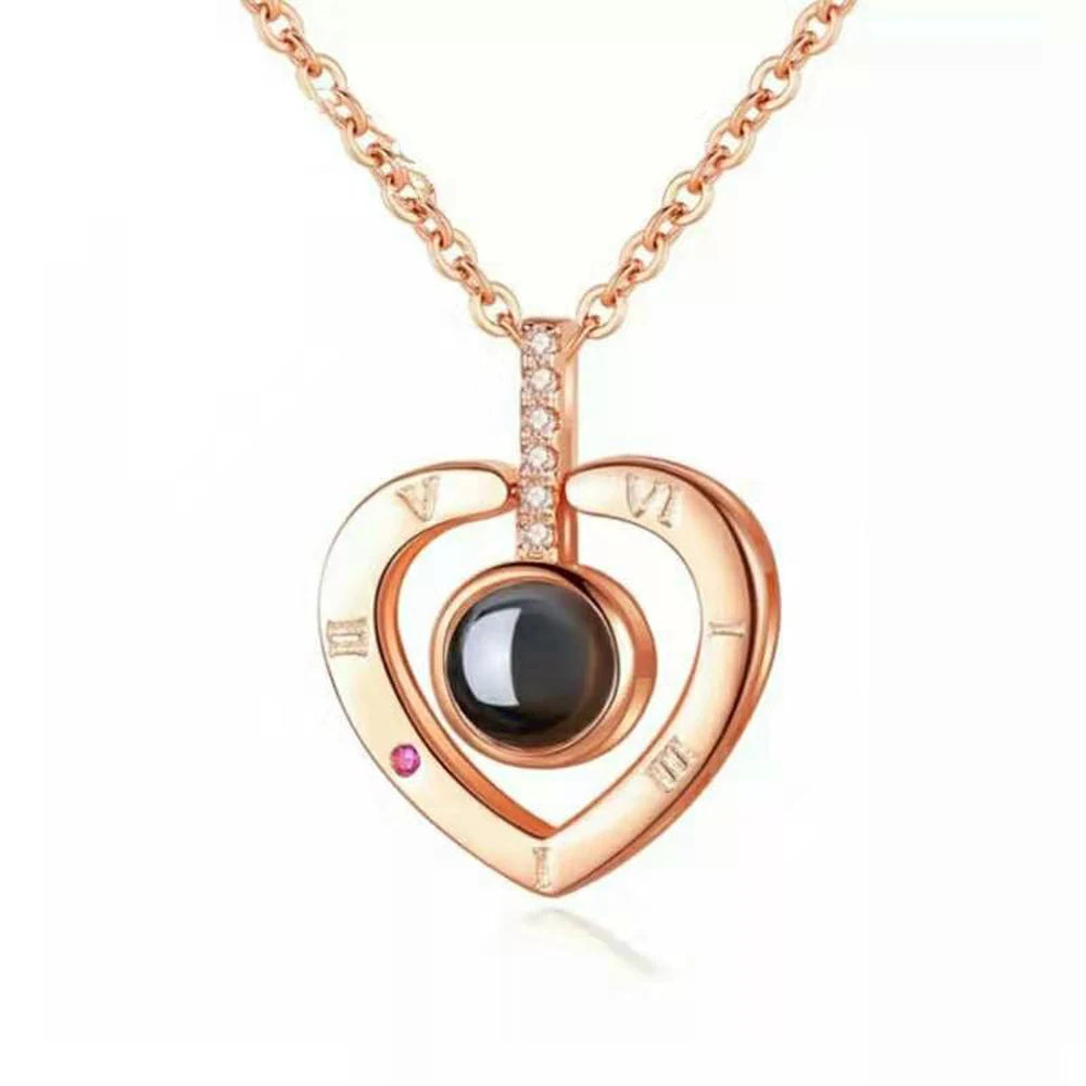 “I Love You in 100 Languages” Heart Necklace