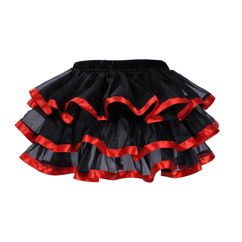 Sexy Black Mesh & Lace Mini Tutu Skirt with Bows + Corset – Flirty Multilayer Dancewear for Showgirls, Raves & Costumes