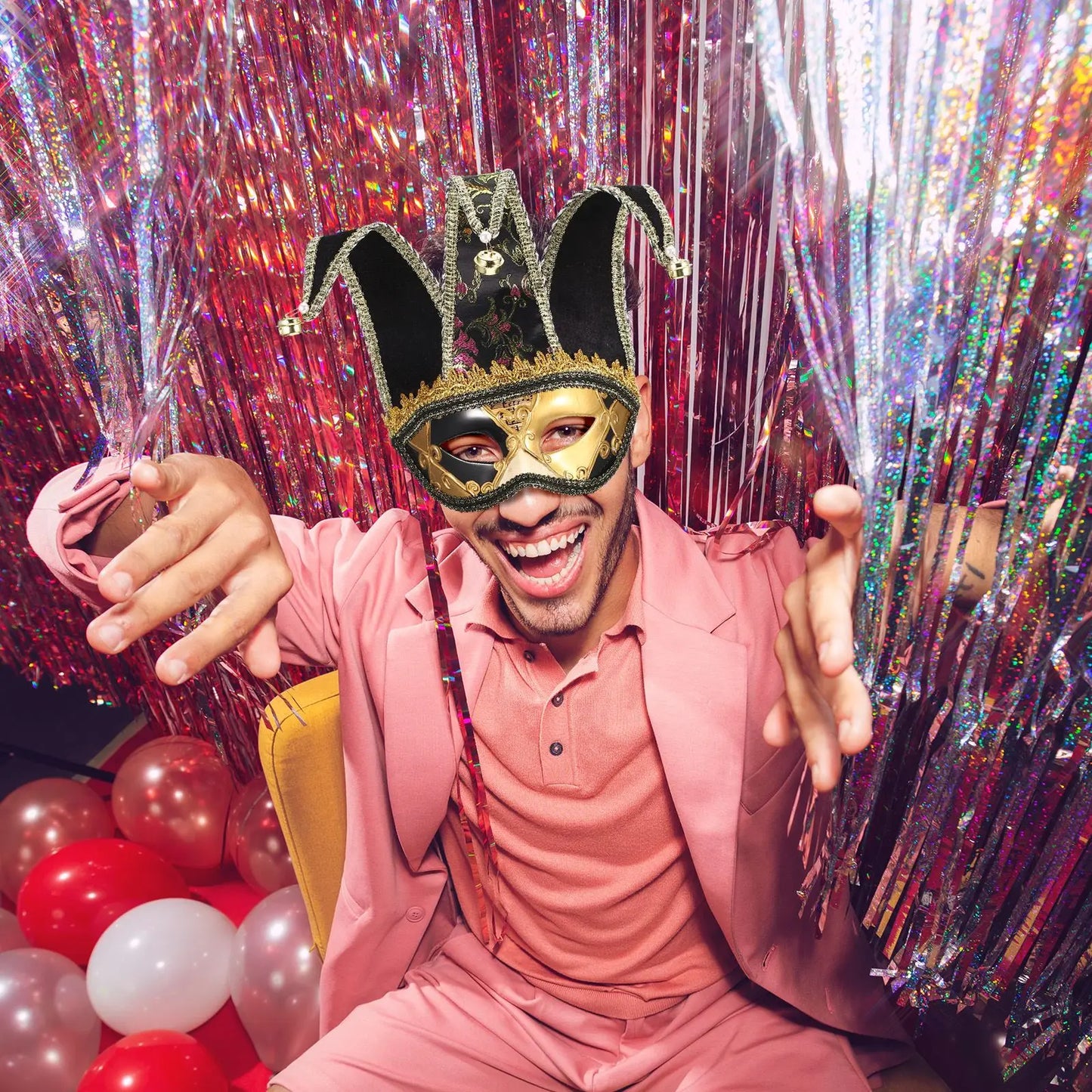 Venetian Style Masquerade Mask for Men and Women – Half Face Carnival & Halloween Fancy Dress Mask