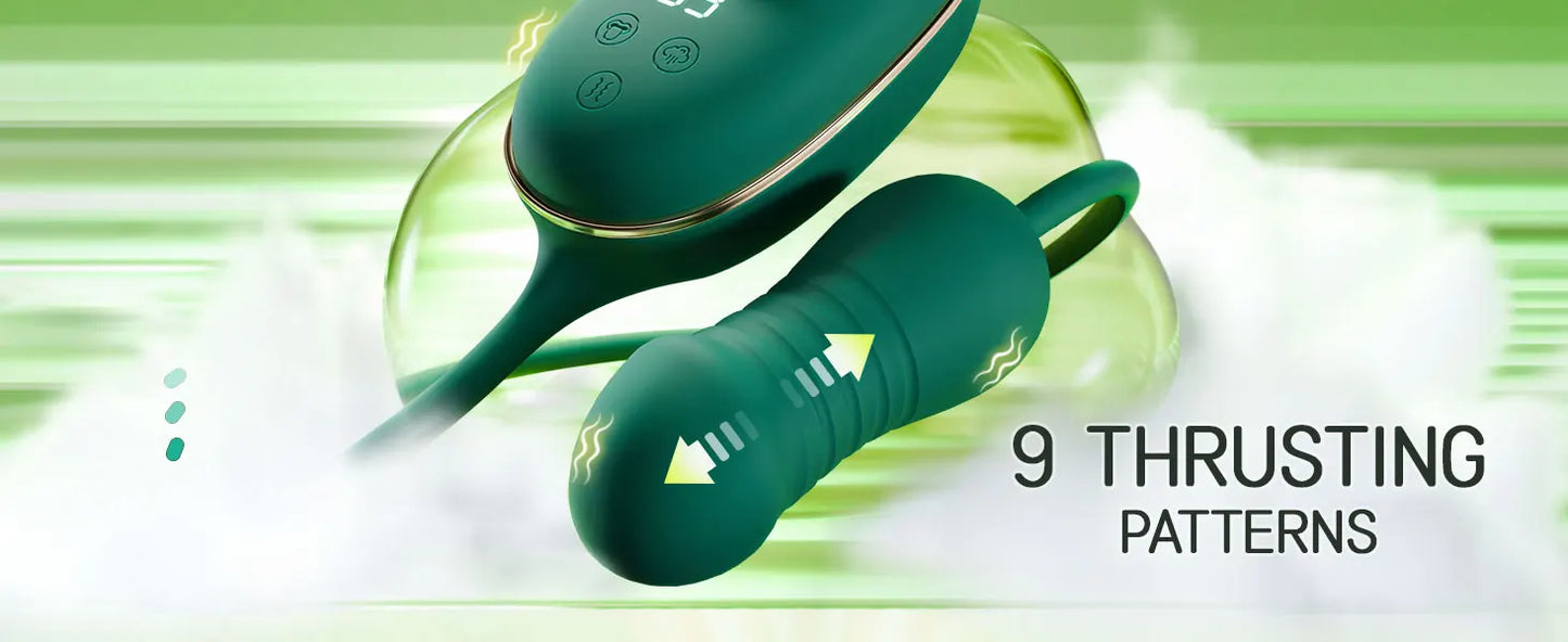 3-in-1 Thrusting Licking & Suction Vibrator – G-Spot, Clitoris & Nipple Stimulator for Women