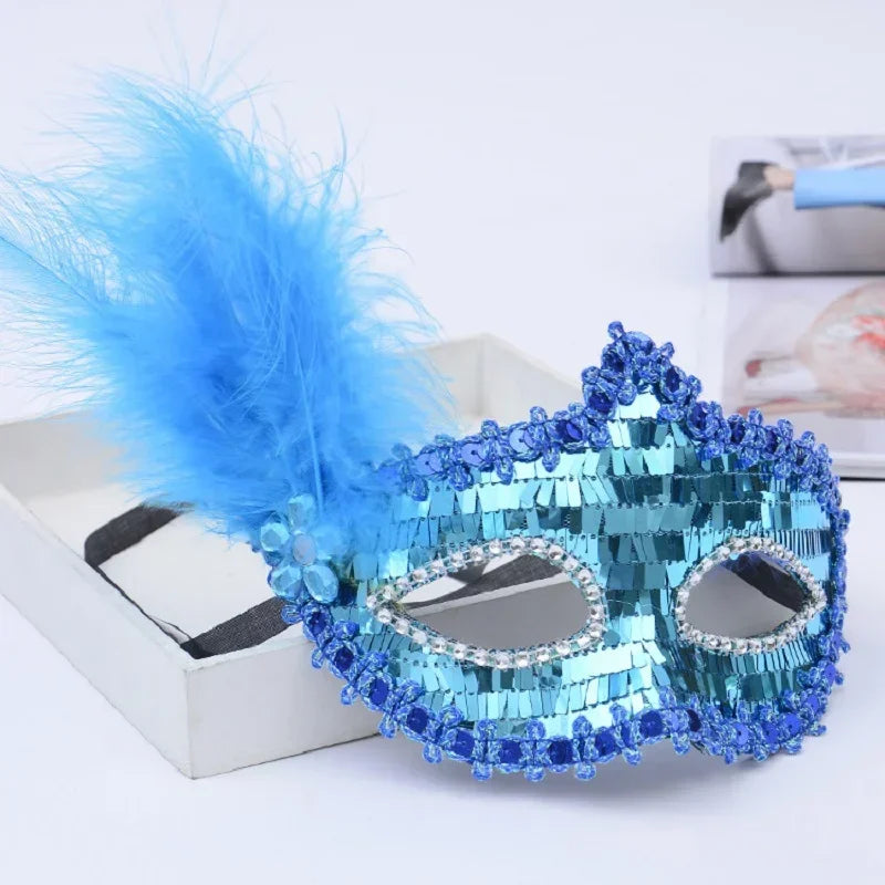 Sexy Venice Cosplay Mask – Erotic Masquerade Princess Eye Mask with Feathers & Luxury Floral Details