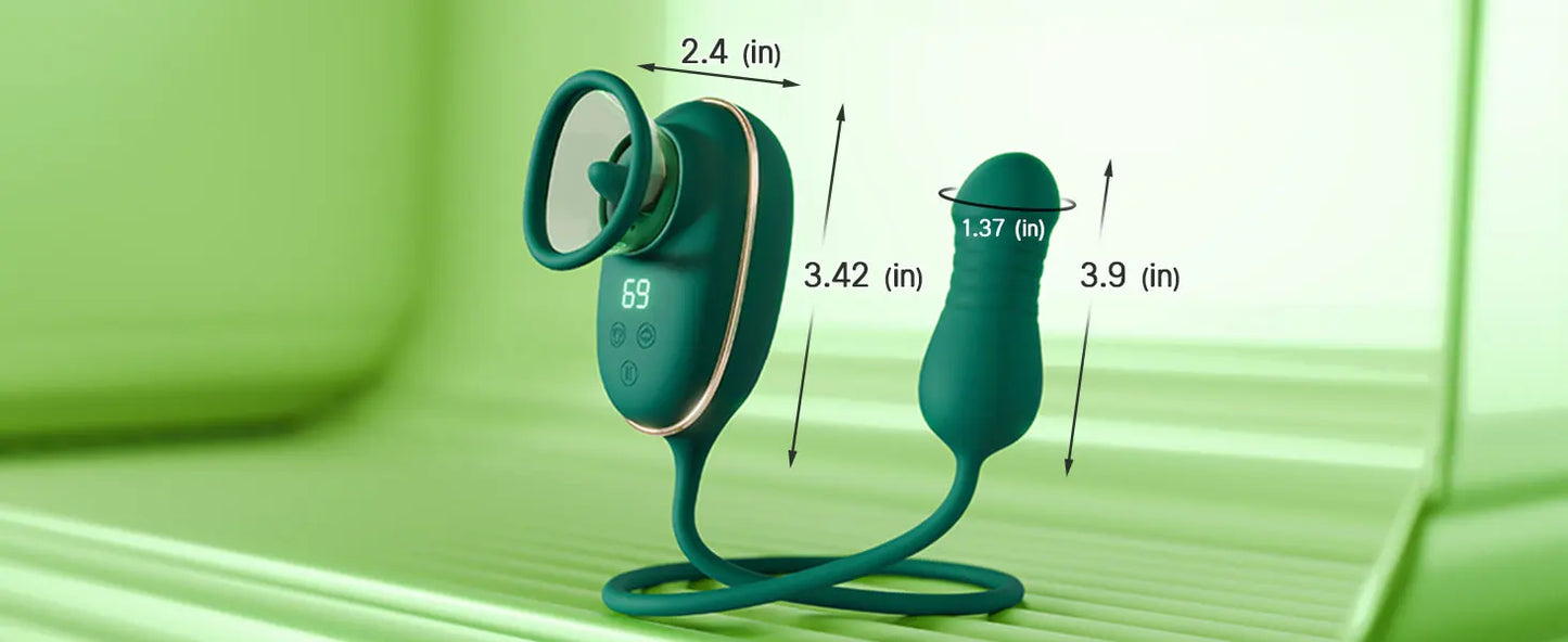 3-in-1 Thrusting Licking & Suction Vibrator – G-Spot, Clitoris & Nipple Stimulator for Women