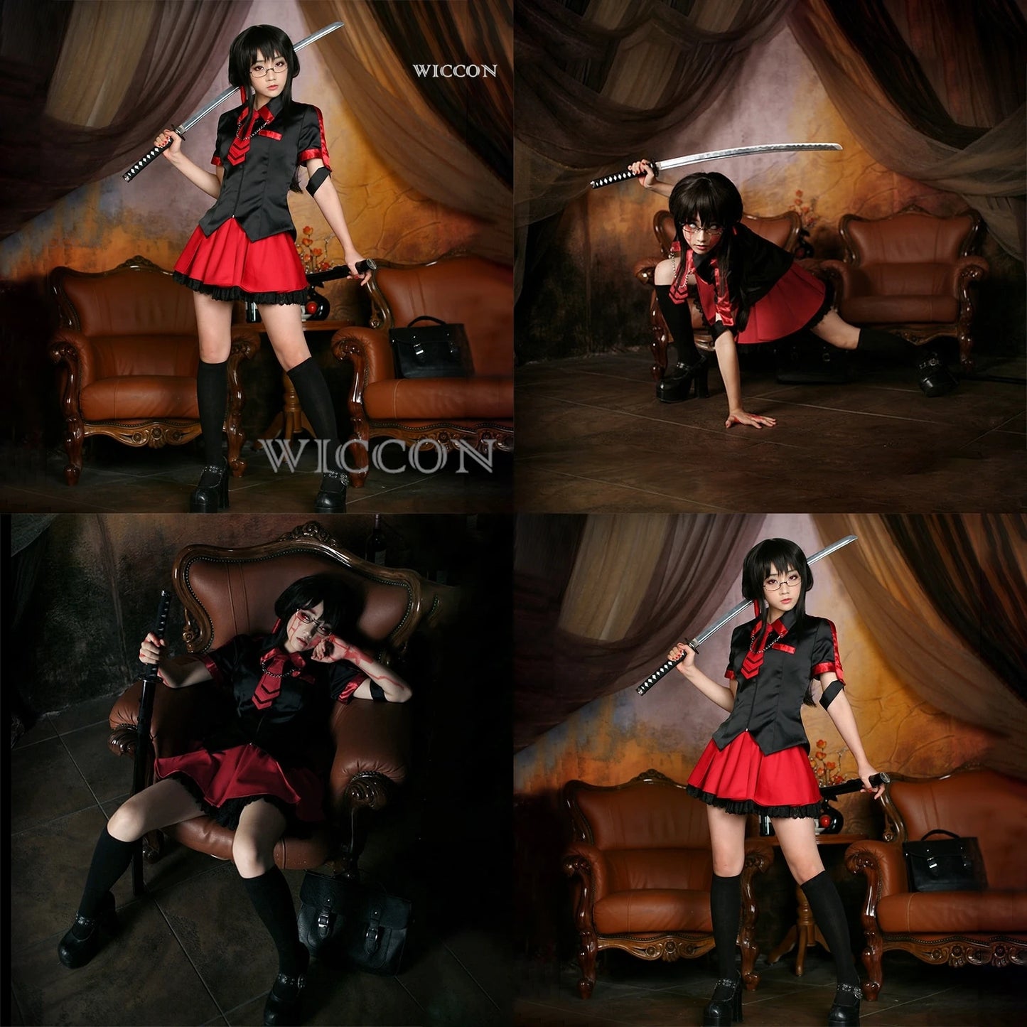 Custom Blood-C Kisaragi Saya Costume – Women's Anime School Uniform for Cosplay & Parties Custom Made Sexy Outfit