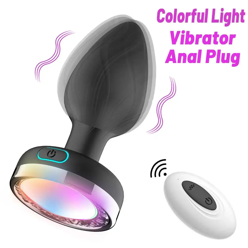 GlowPlug Remote-Controlled LED Vibrating Anal Plug – Unisex Silicone Pleasure Toy