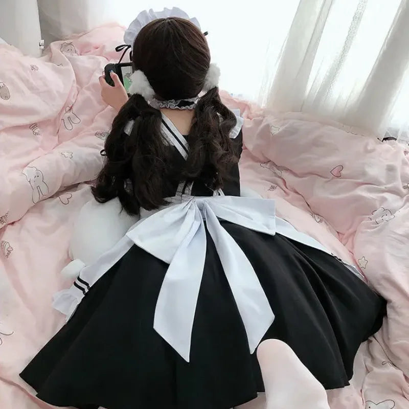 Sexy Lolita French Maid Outfit – Cosplay Party Dress with Apron for Women Uniform Roleplay Sexy Lady