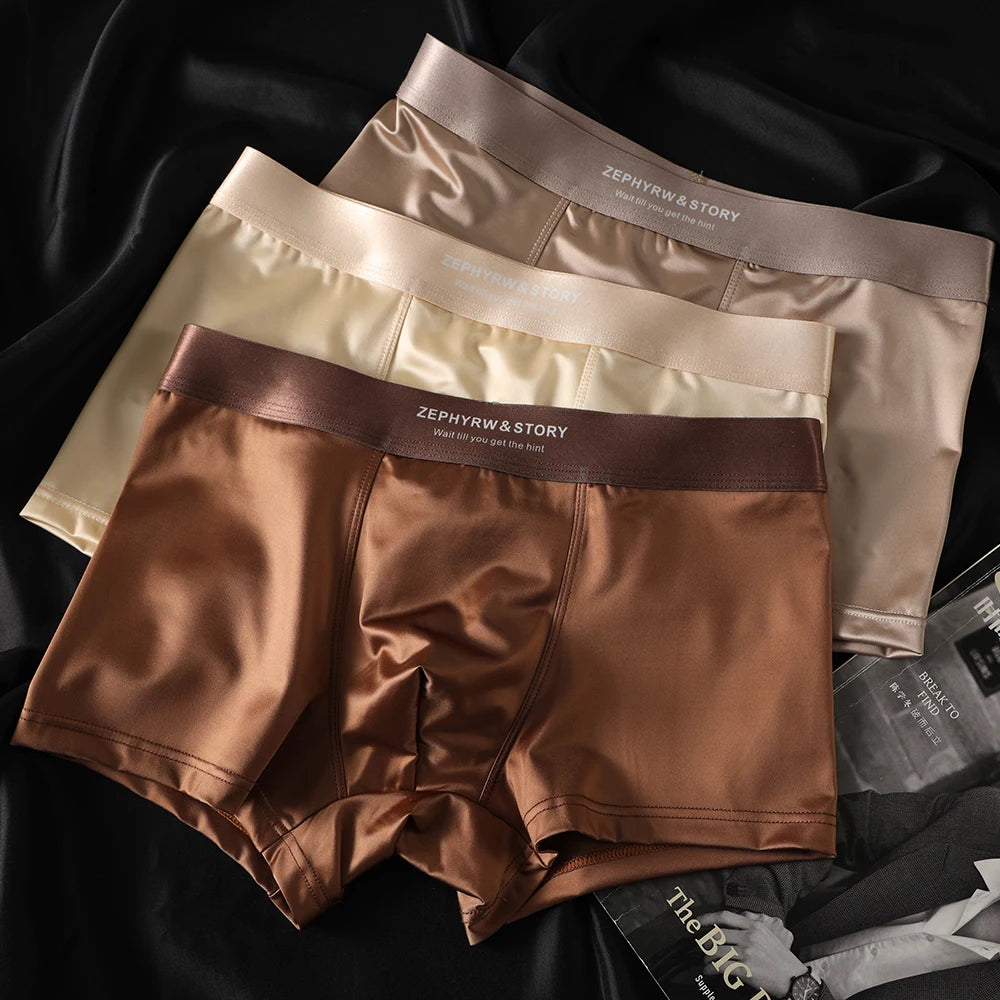 Smooth & Sexy – Luxury Ice Silk Boxer Shorts for Men