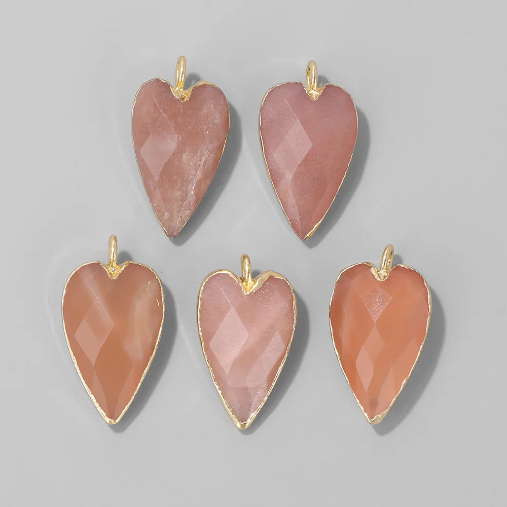 Heart Stone Crystal Pendant 13x20mm Different Colours Genuinely Beautiful Love Symbol Gift Present