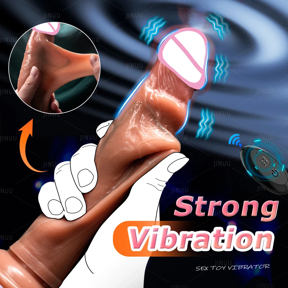 GlideSkin Realistic Sliding Foreskin Dildo – Vibrating, Suction & Strap-On Ready