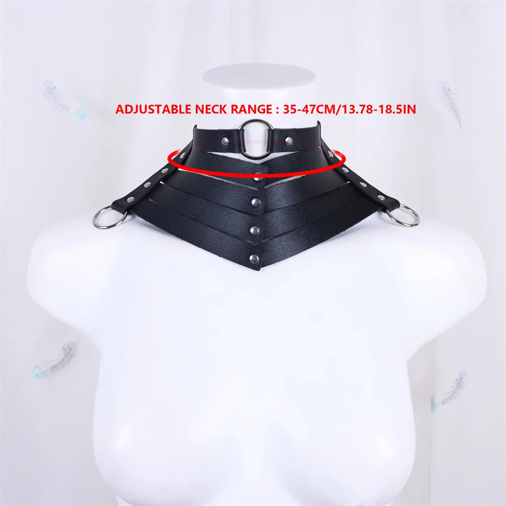 Black Sexy Trendy Rock Gothic Neck Collar Necklaces Jewelry Gothic Leather Belt Rivets Harajuku Punk Choker Necklace for Women Gift