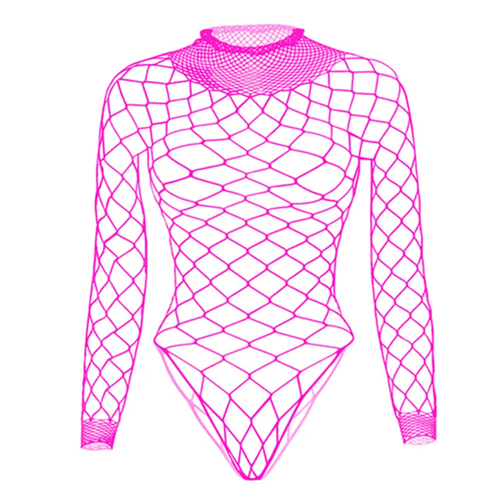 Black net Lace Bodysuit Tops For Women Off-Shoulder Hollow Out Mesh Sheer Body Top Female Hot Backless Nightclub Lingerie Top