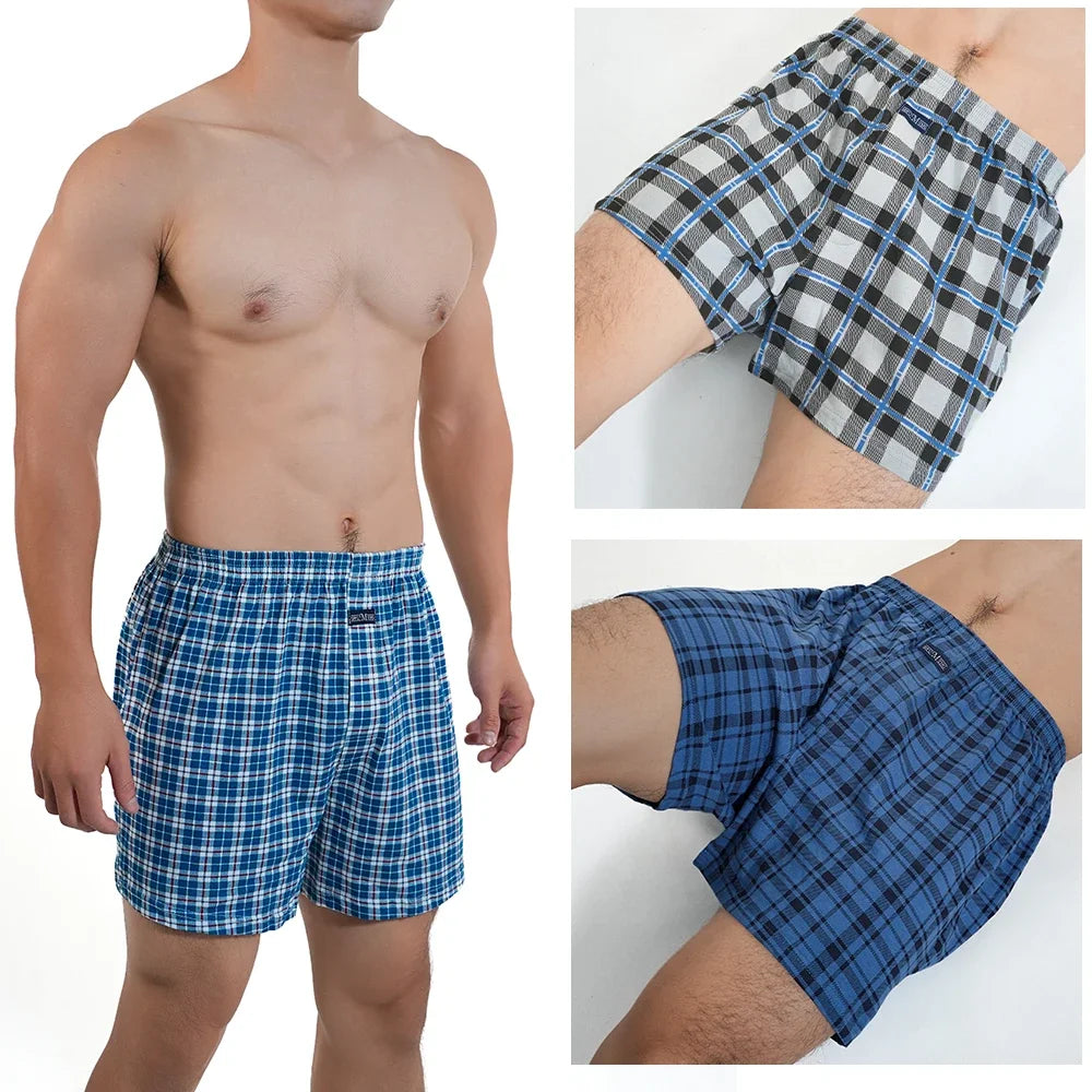 Men’s 100% Cotton Summer Pajama Shorts – Breathable, Casual Elastic Waist Home Shorts