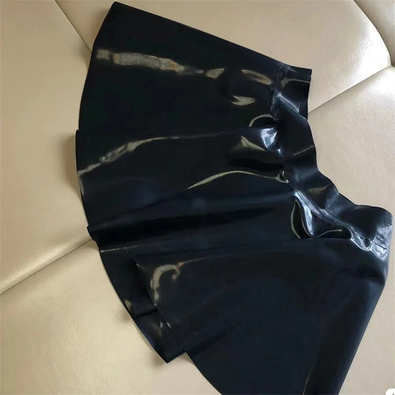 Sexy Natural Latex Mini Skirt – High-Shine Rubber Partywear