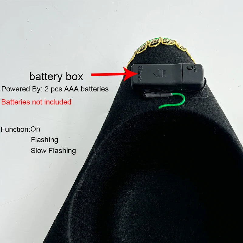 Glowing LED Pirate Hat – Black Skull Cap for Adults – Light-Up Halloween & Pirate Theme Party Costume Accessory