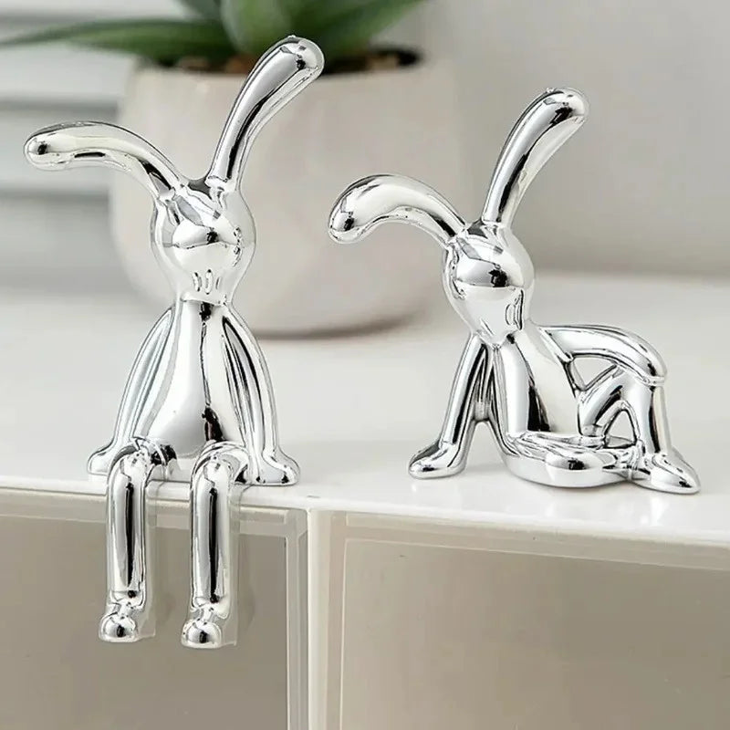 Long-Eared 3D Rabbit Figurine – Creative & Fun DIY Ornament for Home, Car, and Desk Decor