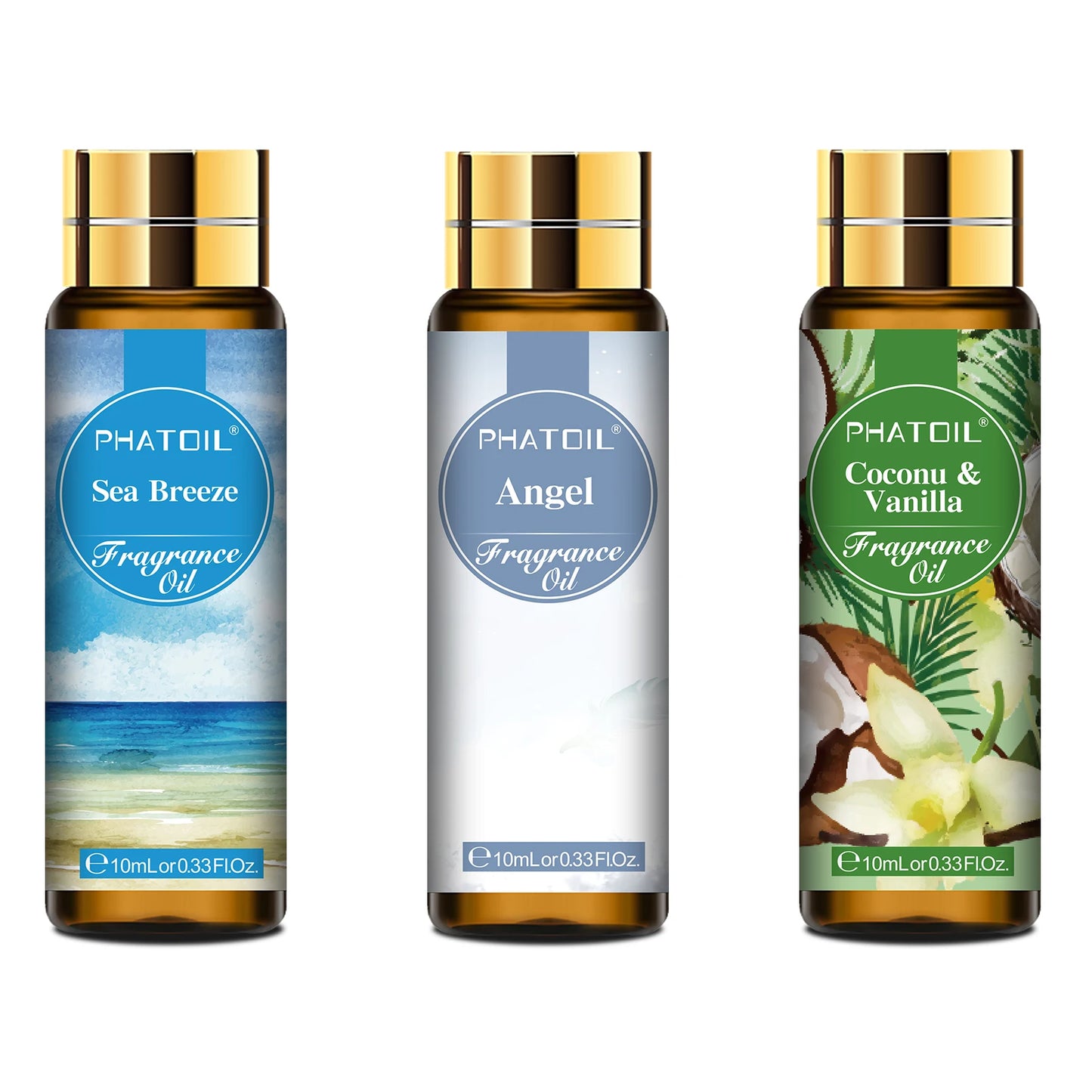 Coconut & Vanilla Fragrance Oil – Aromatherapy & Diffuser Scented Oils | White Musk, Bubble Gum, Baby Powder & More