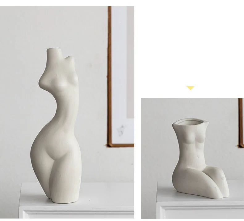 Curvy Ceramic Body Vase – A Nordic-Inspired Stunner That Brings Real Human Form to Life body Art Dried Flower Hydroponic Decoration