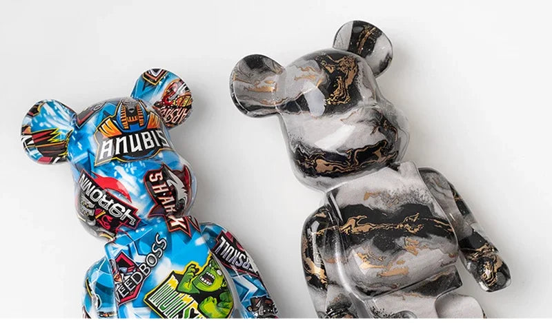 Graffiti Bear Figurine – Modern Abstract Animal Ornament & Money Jar | Home, Table & Room Decor