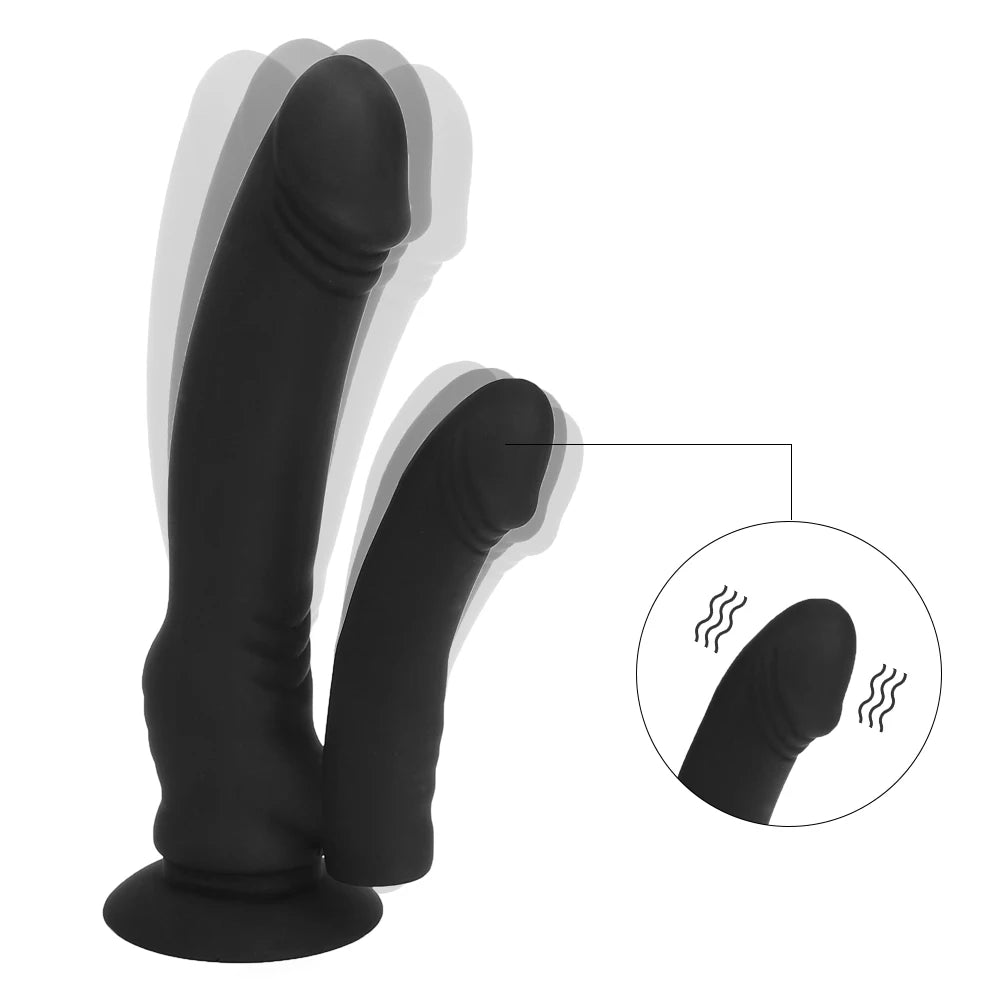 Silicone Dual-Ended Vibrator – G-Spot & Clitoral Stimulator with Anal Plug Design – Waterproof Double Dildo for Intense Female Pleasure
