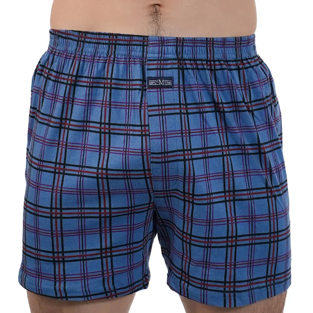 Men’s 100% Cotton Summer Pajama Shorts – Breathable, Casual Elastic Waist Home Shorts