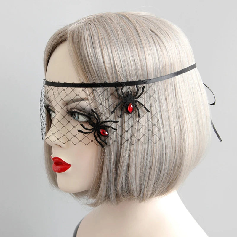 Elegant Rose Lace Face Mask – Gothic 1920s Gatsby-Inspired Masque