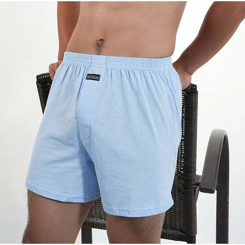 Men’s 100% Cotton Summer Pajama Shorts – Breathable, Casual Elastic Waist Home Shorts
