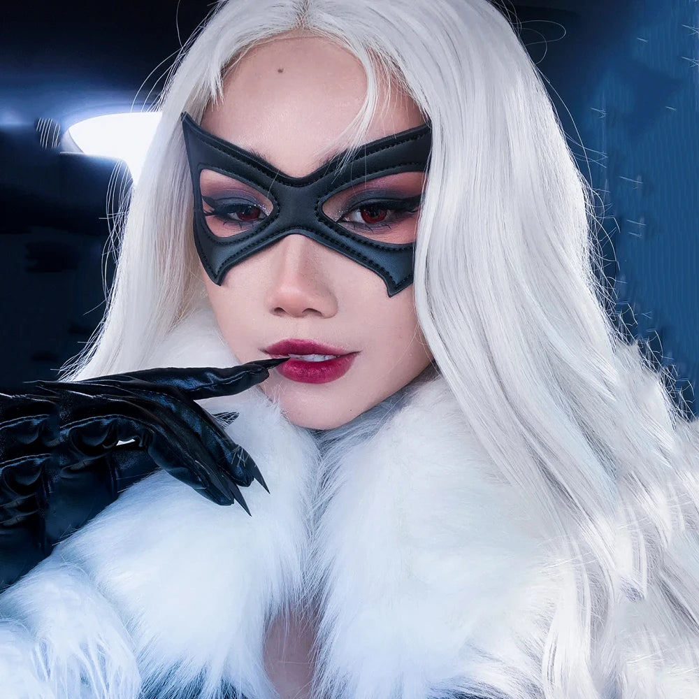 Black Gothic Punk Cat Eye Mask – Sexy PU Leather Masquerade & Cosplay Accessory