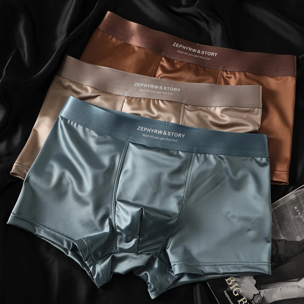 Smooth & Sexy – Luxury Ice Silk Boxer Shorts for Men