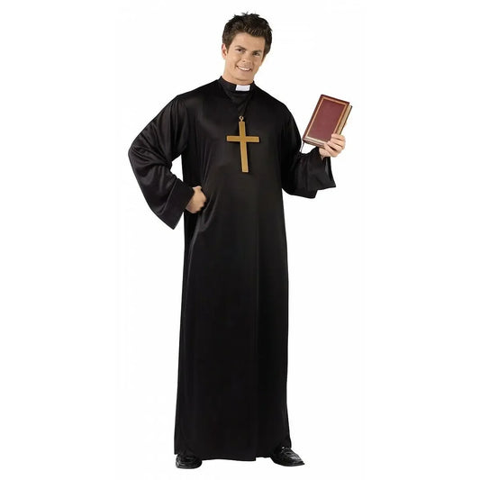 Umorden Adult Priest Costume for Men – Clergyman Outfit with Cross for Religious Men's Roleplay