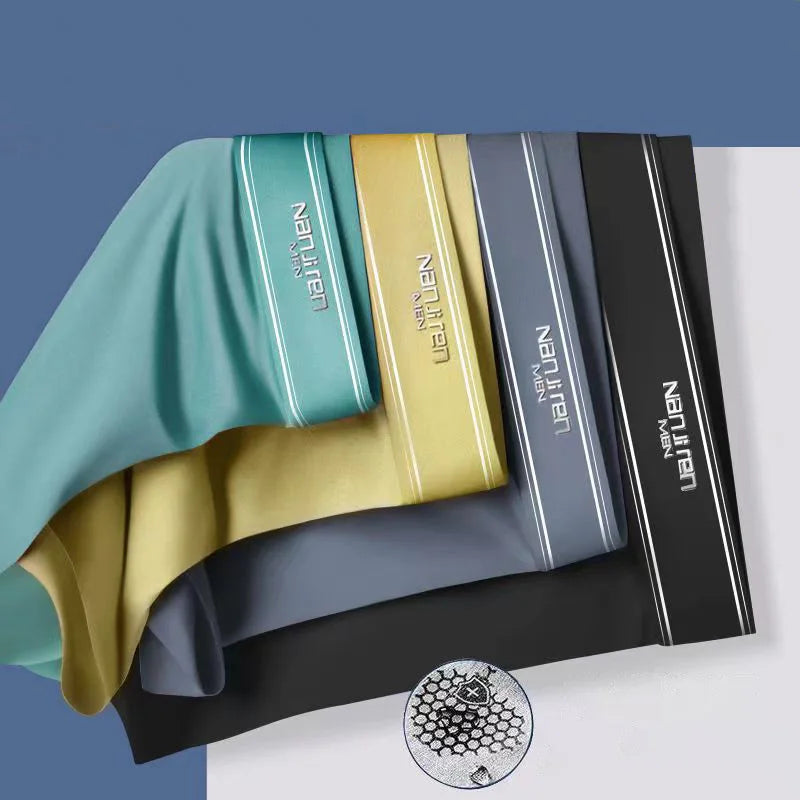 Stay Cool & Sexy – 4PCS Men’s Ice Silk Boxers
