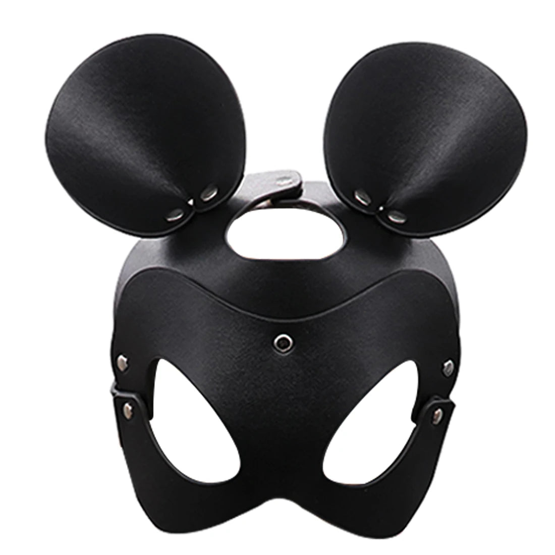 Punk Bunny Mask – Spiked Leather Cat & Mouse Headgear for Cosplay, Masquerades & Halloween