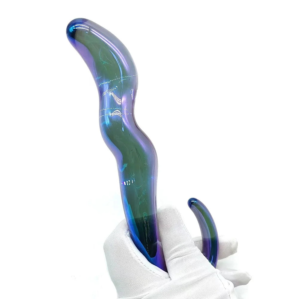 CrystalGlide Blue Glass Anal Plug – Unisex G-Spot & Anal Pleasure Massager