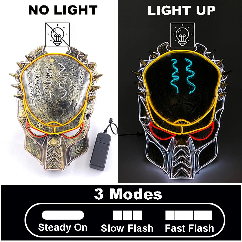 Glow-in-the-Dark Halloween Mask – Neon Luminous Half-Face Masque for Cosplay & Costume Parties