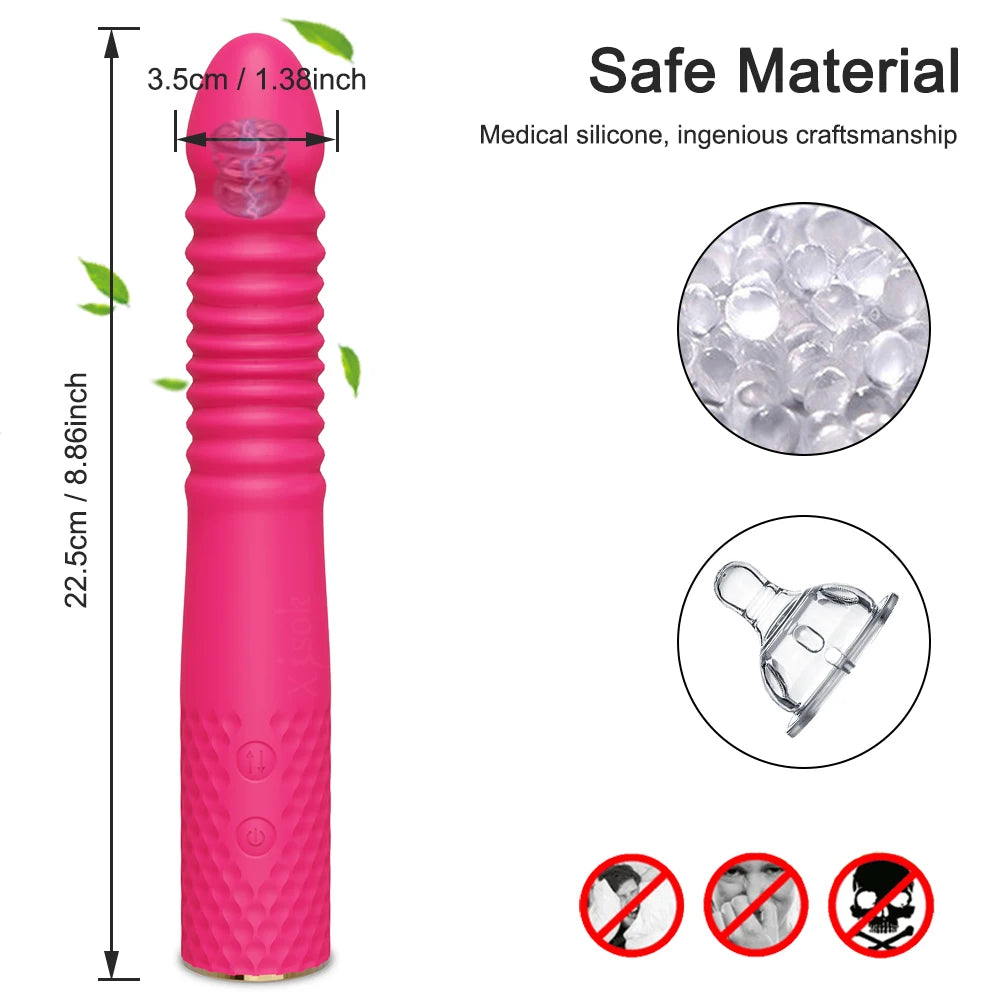 Automatic Telescopic Dildo Vibrator – Powerful G-Spot & Clitoral Stimulator for Women – Hands-Free Thrusting Sex Machine for Intense Vagina Massage
