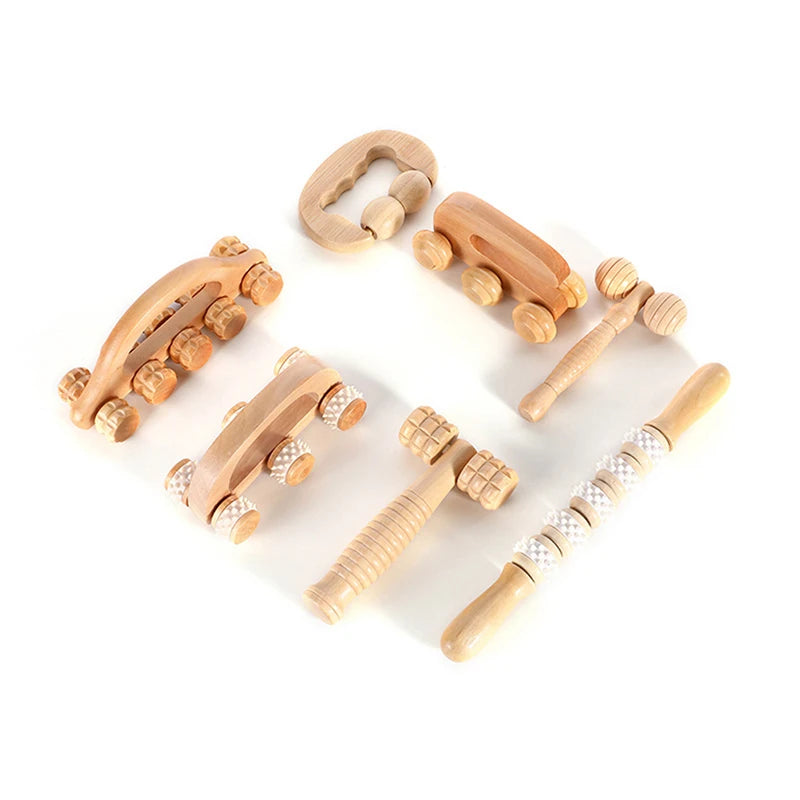 Relax Anywhere – Wooden Massage Roller for Body & Face