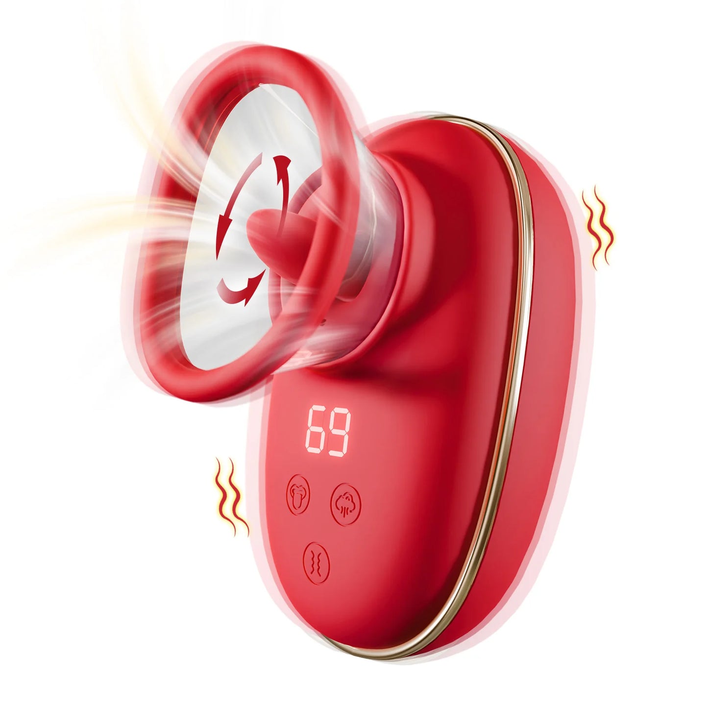 3-in-1 Thrusting Licking & Suction Vibrator – G-Spot, Clitoris & Nipple Stimulator for Women