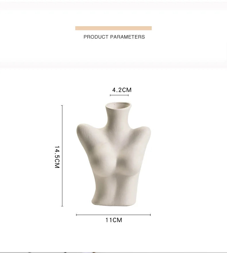 Curvy Ceramic Body Vase – A Nordic-Inspired Stunner That Brings Real Human Form to Life body Art Dried Flower Hydroponic Decoration