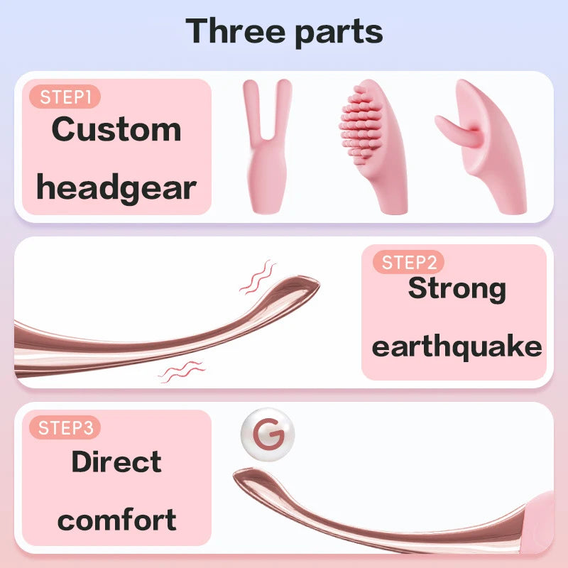 SensaVibe 3-Tip Pleasure Wand – 10-Speed G-Spot & Clit Teaser