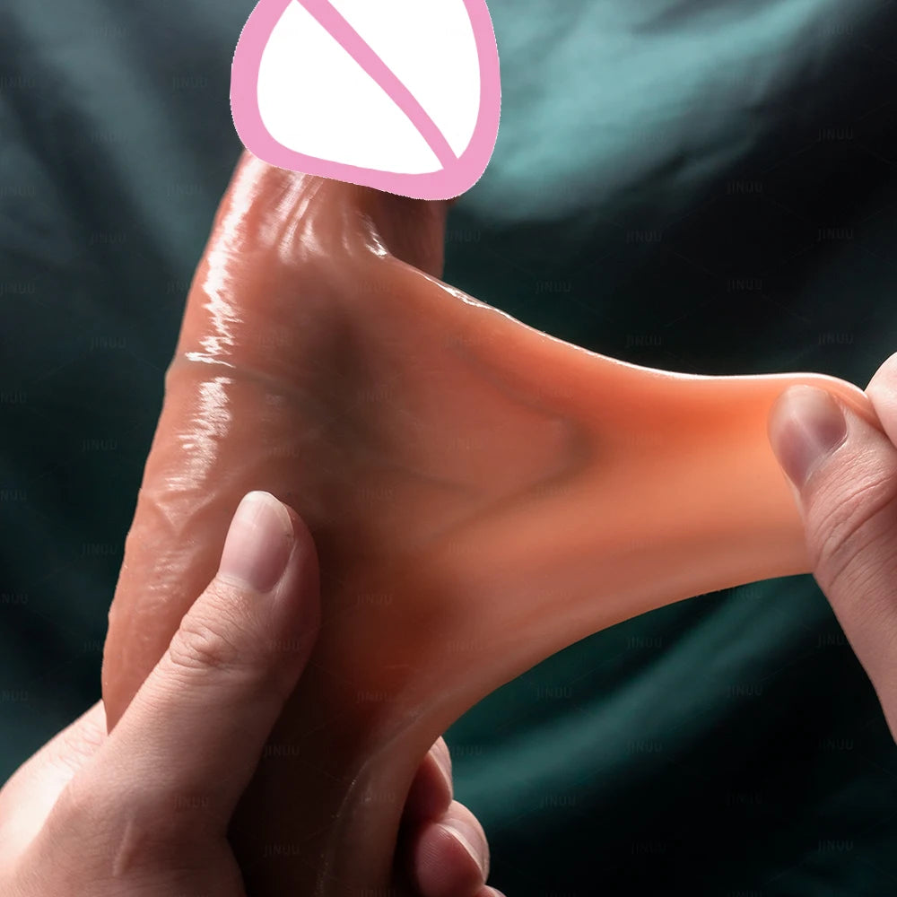 GlideSkin Realistic Sliding Foreskin Dildo – Vibrating, Suction & Strap-On Ready