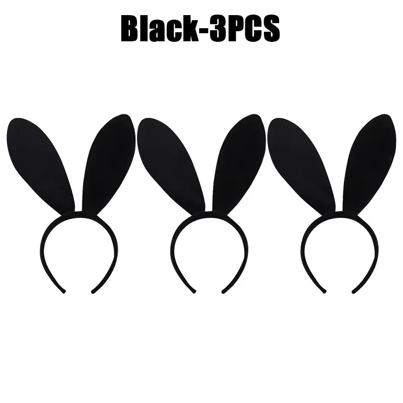 Bunny Ears Headband Set – 1-20 Pcs Rabbit Girl Hair Accessories for Easter, Halloween & Parties