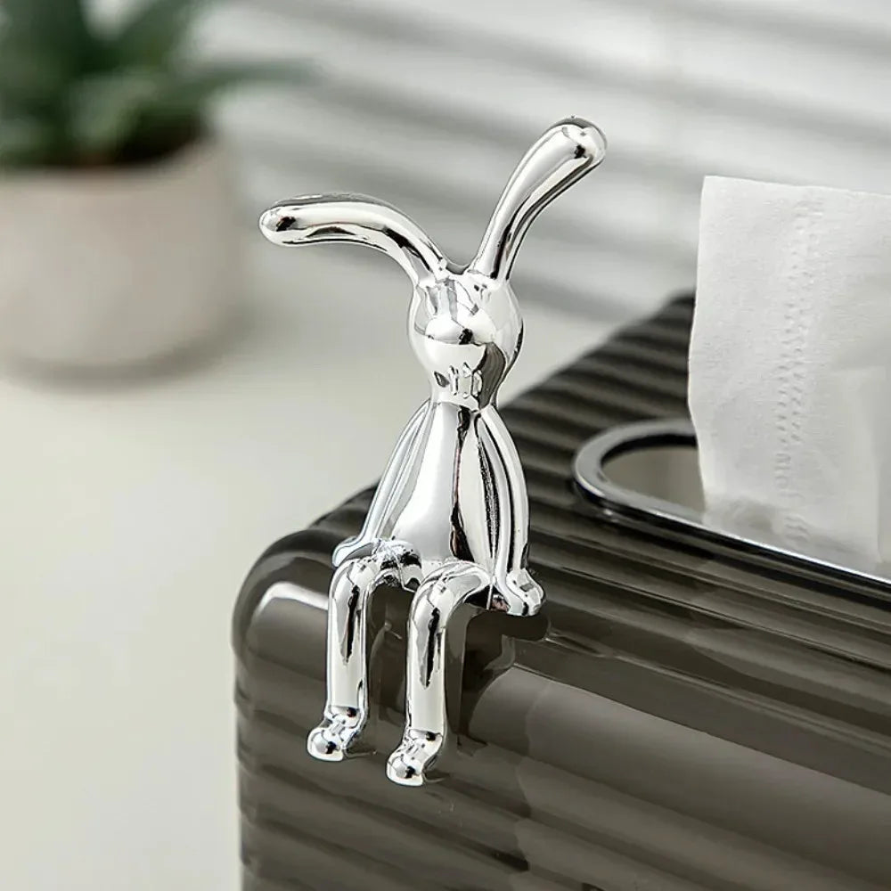 Long-Eared 3D Rabbit Figurine – Creative & Fun DIY Ornament for Home, Car, and Desk Decor