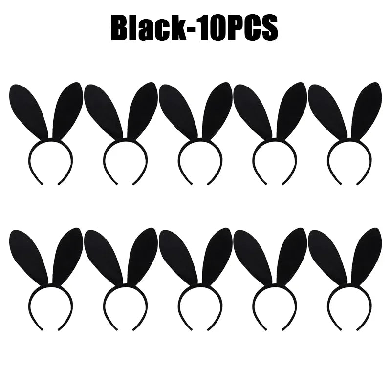 Bunny Ears Headband Set – 1-20 Pcs Rabbit Girl Hair Accessories for Easter, Halloween & Parties